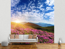 Load image into Gallery viewer, Photo Wallpaper Flowery Mountain Landscape