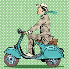 Load image into Gallery viewer, Photo Wallpaper Pop Art Vespa Driver