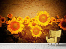 Load image into Gallery viewer, Photo Wallpaper Retro Sunflower