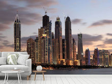 Load image into Gallery viewer, Photo Wallpaper Skyline Dubai At Sunset