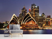 Load image into Gallery viewer, Photo Wallpaper Skyline With The Boat In Front Of Sydney