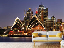Load image into Gallery viewer, Photo Wallpaper Skyline With The Boat In Front Of Sydney