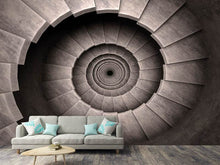 Load image into Gallery viewer, Photo Wallpaper Stone Spiral Staircase