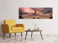 Load image into Gallery viewer, Panoramic Canvas Print Spectacular sunset on the bridge