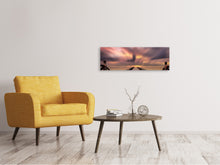 Load image into Gallery viewer, Panoramic Canvas Print Spectacular sunset on the bridge