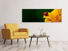 Load image into Gallery viewer, Panoramic Canvas Print Ladybug on the sunflower