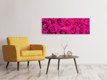 Load image into Gallery viewer, Panoramic Canvas Print Rose petals in pink
