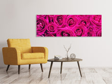Load image into Gallery viewer, Panoramic Canvas Print Rose petals in pink