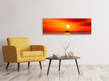 Load image into Gallery viewer, Panoramic Canvas Print A fisherman in the sunset