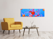 Load image into Gallery viewer, Panoramic Canvas Print Colorful jellyfish