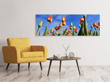 Load image into Gallery viewer, Panoramic Canvas Print Tulips tower to the sky