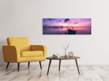 Load image into Gallery viewer, Panoramic Canvas Print Impressive sunset at the sea