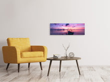 Load image into Gallery viewer, Panoramic Canvas Print Impressive sunset at the sea