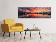 Load image into Gallery viewer, Panoramic Canvas Print Evening mood in the harbor