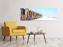 Load image into Gallery viewer, Panoramic Canvas Print Colorful beach houses