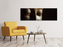 Load image into Gallery viewer, Panoramic Canvas Print Close up Buddha head