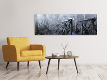 Load image into Gallery viewer, Panoramic Canvas Print Old wooden bridge in the forest