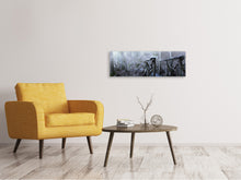 Load image into Gallery viewer, Panoramic Canvas Print Old wooden bridge in the forest