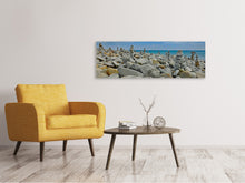 Load image into Gallery viewer, Panoramic Canvas Print Many stacks of stones