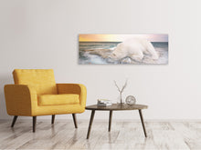 Load image into Gallery viewer, Panoramic Canvas Print The polar bear and the sea