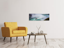 Load image into Gallery viewer, Panoramic Canvas Print Action at the waterfall