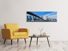 Load image into Gallery viewer, Panoramic Canvas Print Brooklyn Bridge in sunshine