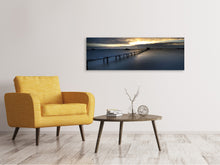 Load image into Gallery viewer, Panoramic Canvas Print Evening mood on the long jetty