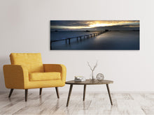 Load image into Gallery viewer, Panoramic Canvas Print Evening mood on the long jetty