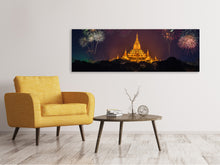 Load image into Gallery viewer, Panoramic Canvas Print Fireworks at the temple