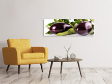 Load image into Gallery viewer, Panoramic Canvas Print Fresh eggplants