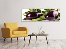 Load image into Gallery viewer, Panoramic Canvas Print Fresh eggplants