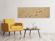Load image into Gallery viewer, Panoramic Canvas Print Footprints in the sand