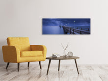 Load image into Gallery viewer, Panoramic Canvas Print Pier at night