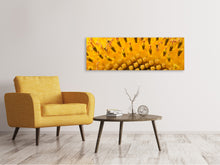 Load image into Gallery viewer, Panoramic Canvas Print The buds of the sunflower in XXL
