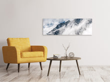Load image into Gallery viewer, Panoramic Canvas Print Mountain view with clouds