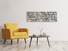 Load image into Gallery viewer, Panoramic Canvas Print Gray stone wall