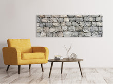 Load image into Gallery viewer, Panoramic Canvas Print Gray stone wall