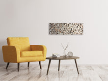 Load image into Gallery viewer, Panoramic Canvas Print woodpile