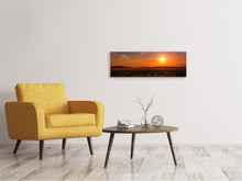 Load image into Gallery viewer, Panoramic Canvas Print Sunset at the flower field
