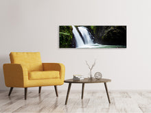 Load image into Gallery viewer, Panoramic Canvas Print Waterfall in the evening light
