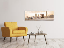 Load image into Gallery viewer, Panoramic Canvas Print The pigeons on the roof