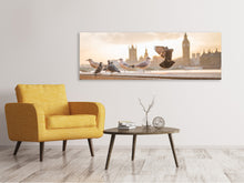 Load image into Gallery viewer, Panoramic Canvas Print The pigeons on the roof