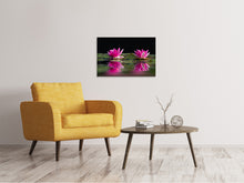 Load image into Gallery viewer, Canvas print Water Lilies Duo in pink