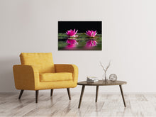 Load image into Gallery viewer, Canvas print Water Lilies Duo in pink