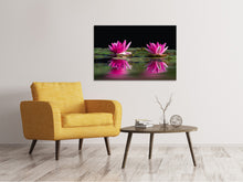 Load image into Gallery viewer, Canvas print Water Lilies Duo in pink