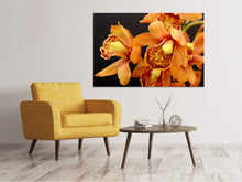 Load image into Gallery viewer, Canvas print Orchids with orange flowers