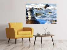 Load image into Gallery viewer, Canvas print Stone pile at the sea