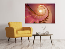 Load image into Gallery viewer, Canvas print Spiral staircase in pink
