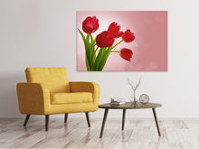 Load image into Gallery viewer, Canvas print Red tulips bouquet