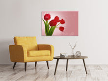 Load image into Gallery viewer, Canvas print Red tulips bouquet